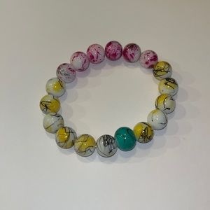 Women multicolored paint splashed